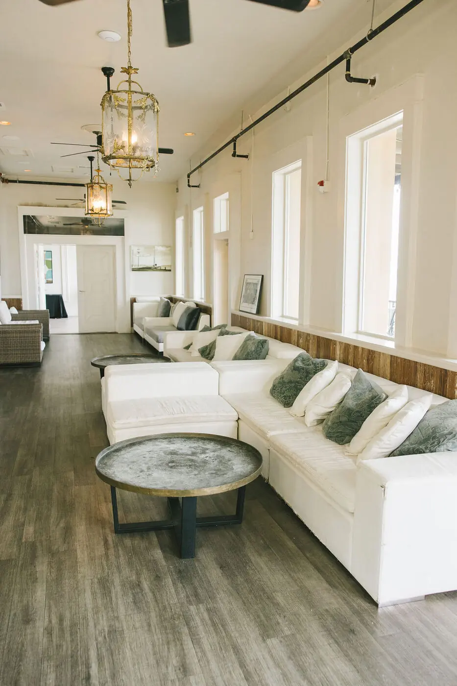 Sofas in the upstairs lounge